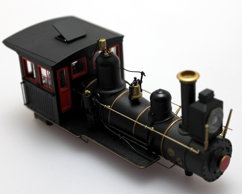 (image for) Loco Shell - Red Windows, Brass Trim (On30 4-4-0 Inside Frame)