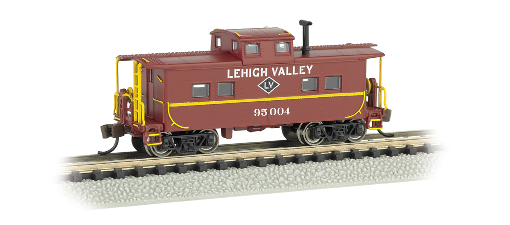 (image for) Lehigh Valley #95004 (Tuscan Red) - NE Steel Caboose (N Scale) (WF)