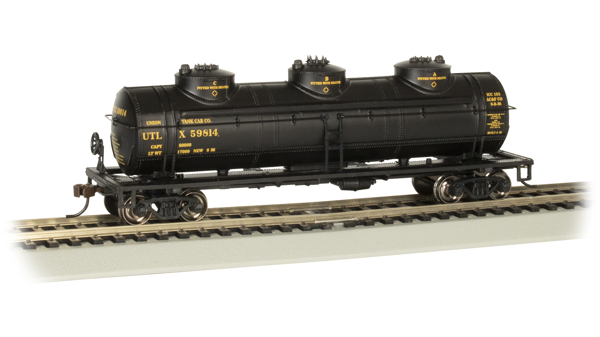 (image for) 40' Three Dome Tank Car - UTLX #59814 (HO Scale) (WF)