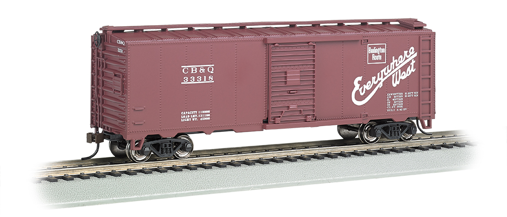 (image for) Burlington - Steam Era 40' Box Car (HO Scale) (WF)