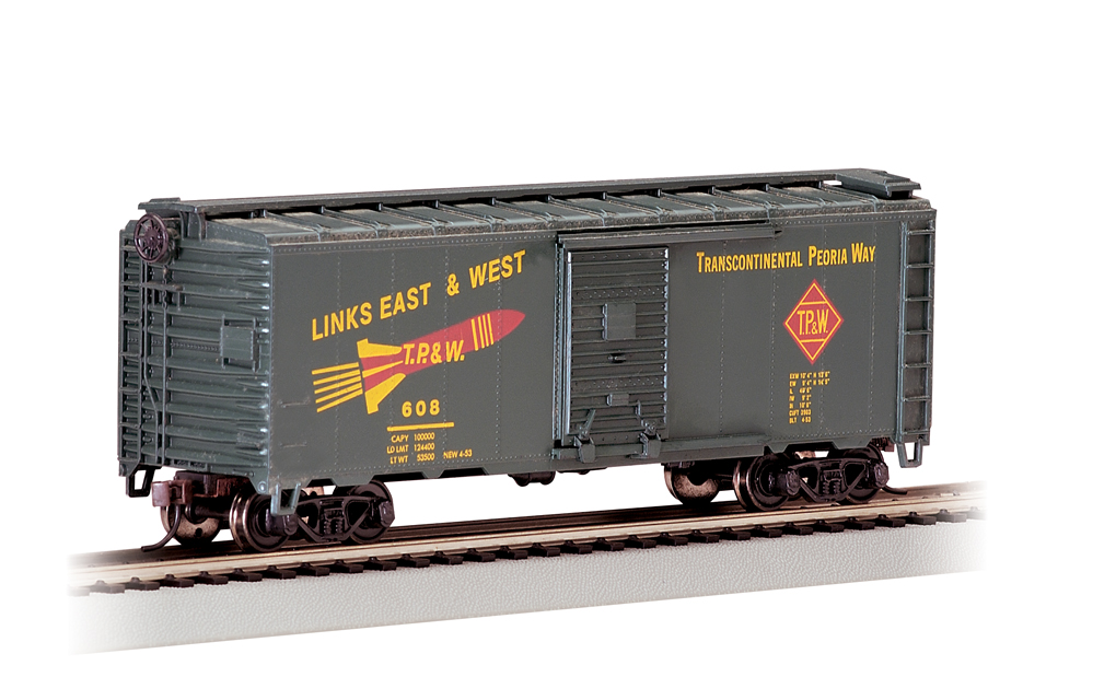 (image for) Toledo, Peoria & Western - 40' Box Car - Dark Green (HO Scale) (WF)