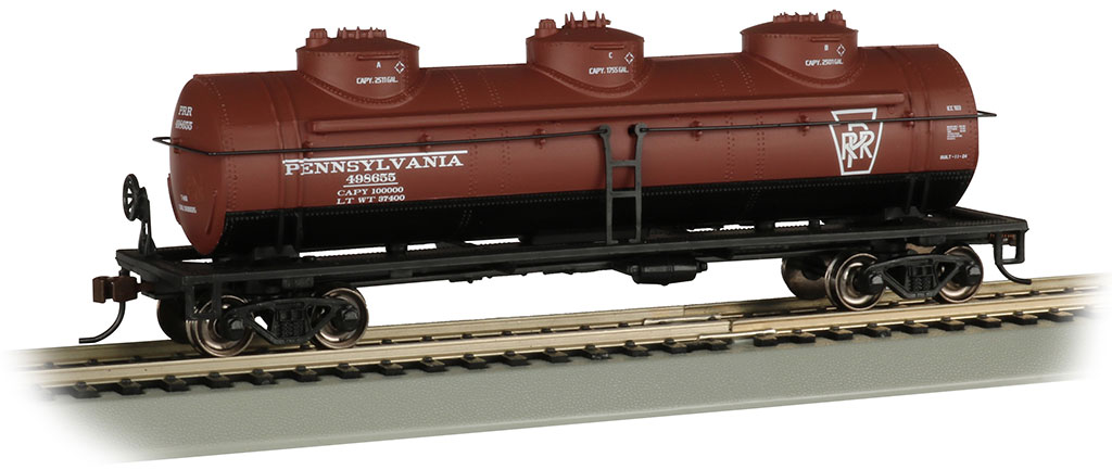 (image for) Tank Car - 40' Three Dome - Pennsylvania #498655 (HO Scale) (WF)