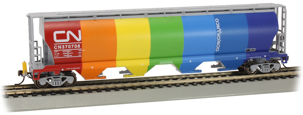 (image for) Cylindrical Grain Hopper with Flashing End of Train Device - CN Demonstrator #370708 (WF)