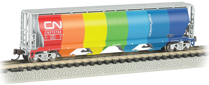 (image for) 4 Bay Cylindrical Grain Hopper - CN - Demonstrator #370708 (N Scale) (WF)