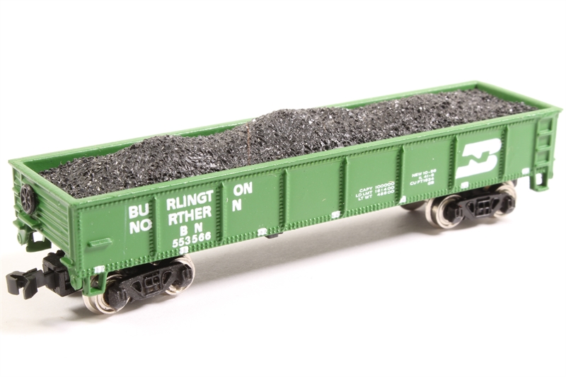 (image for) Burlington Northern #553566 - 40' Gondola w/coal load (WF)