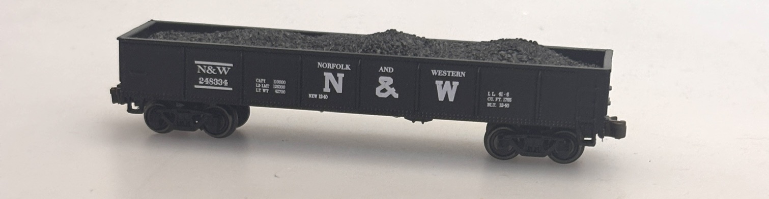 (image for) Norfolk & Western - 40' Gondola w/coal load (N Scale) (WF)