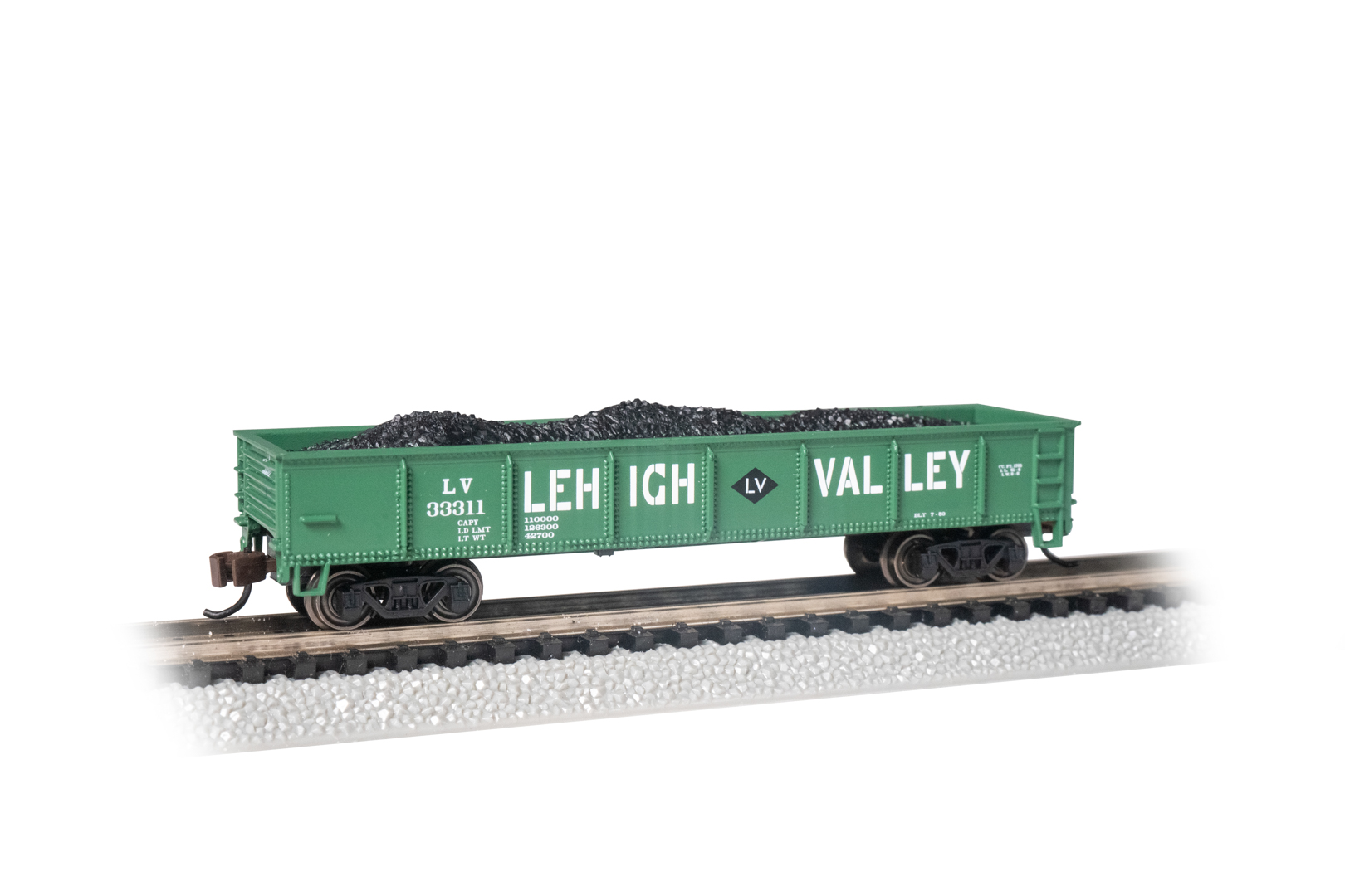 (image for) Lehigh Valley #33311 - 40' Gondola w/coal load (WF)