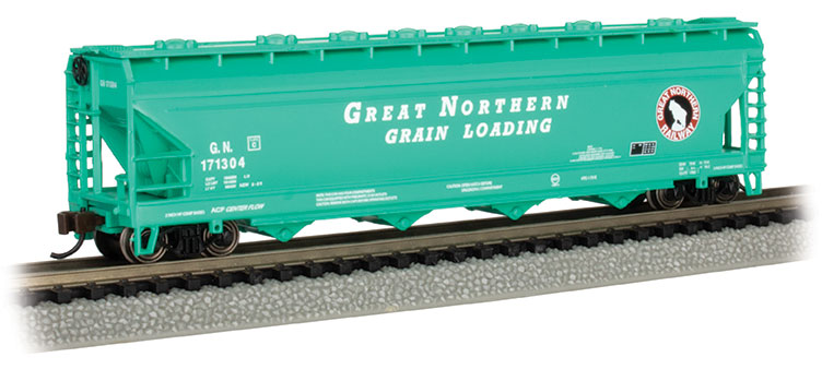 (image for) ACF 56' 4-Bay Center Flow Hopper - Great Northern #171304 (Green) (N Scale) (WF)