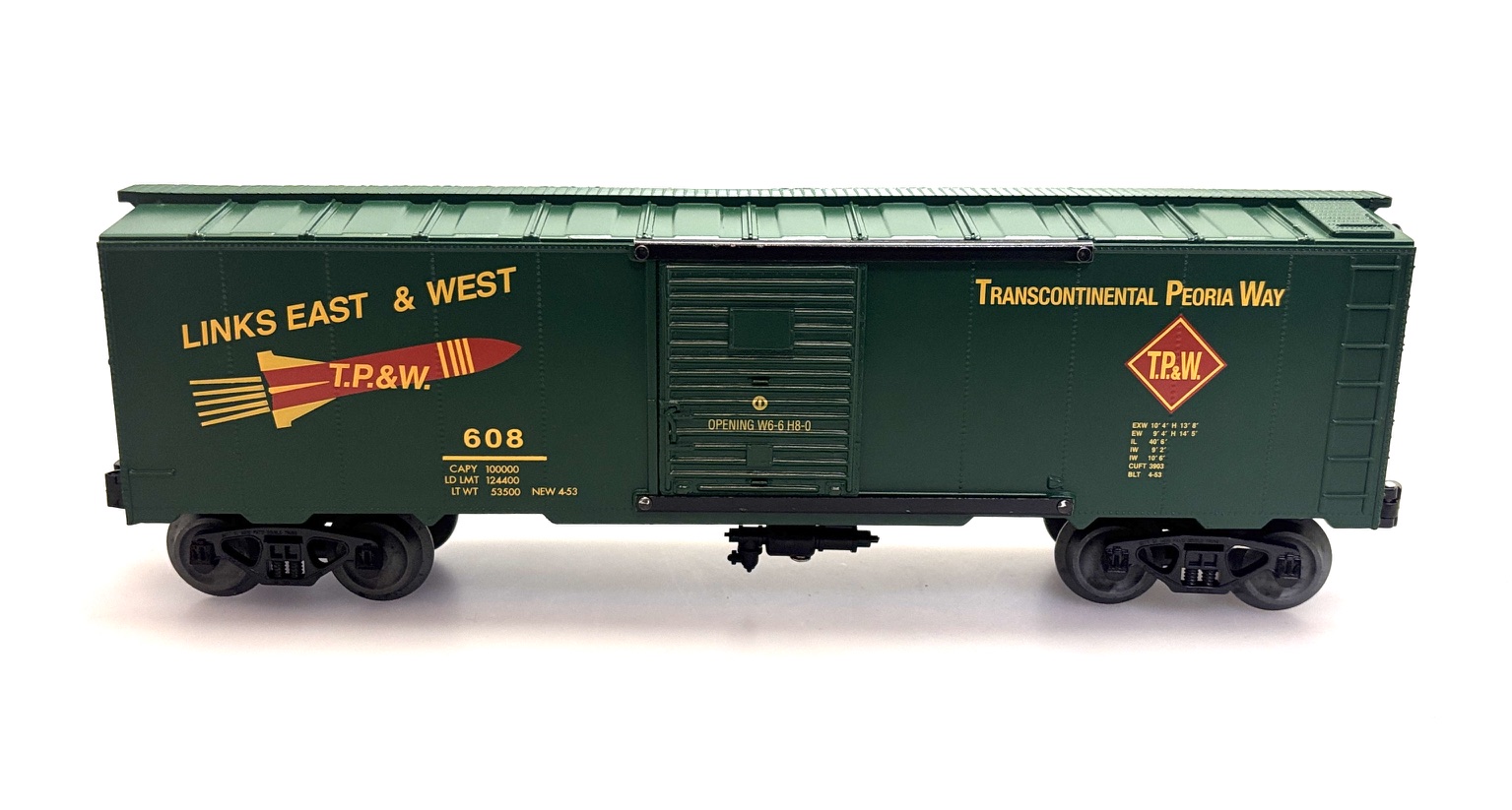 (image for) T. P. & W. #608 40' Box Car (O Scale) (WF)