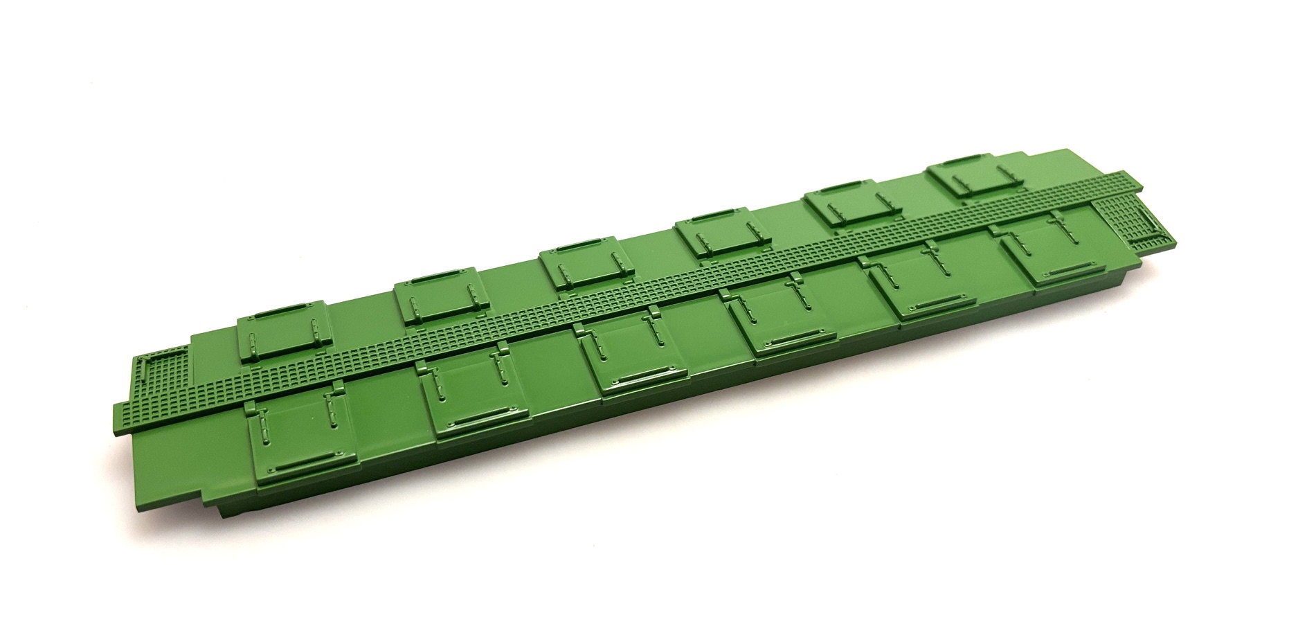 (image for) Quad Hopper Car Roof - Green (O Scale Rolling Stock)