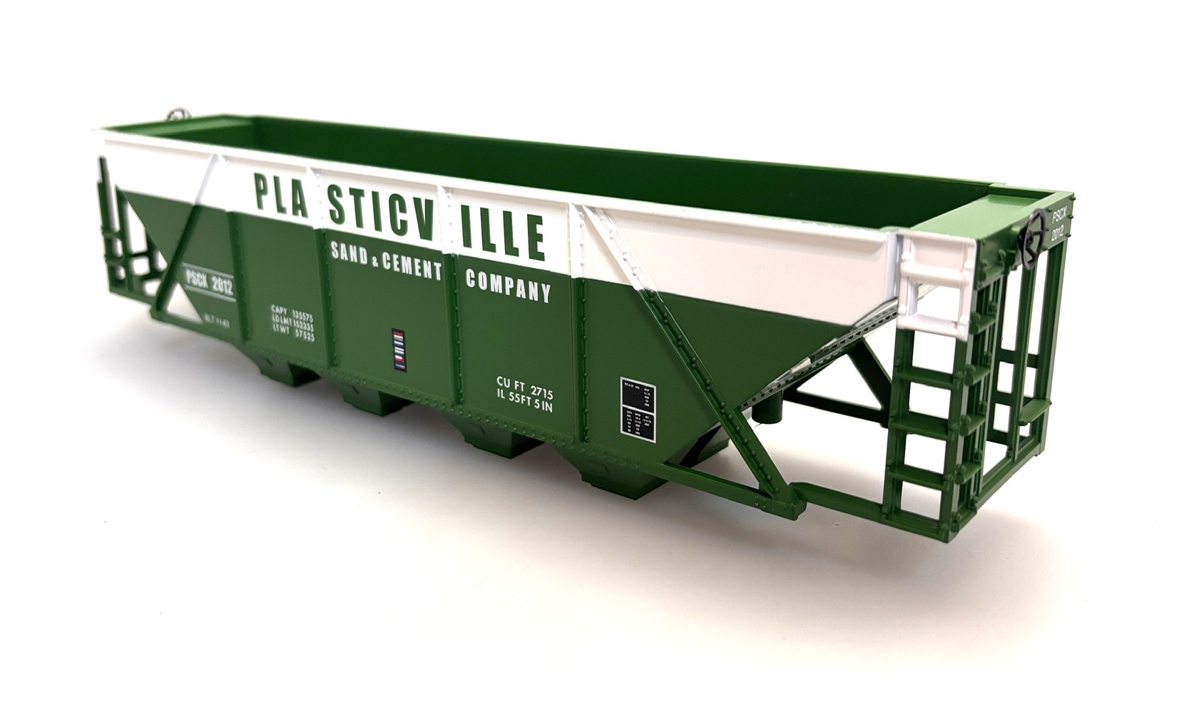 (image for) Quad Hopper Car Shell - Plasticville Sand & Cement Company (O Scale Rolling Stock)