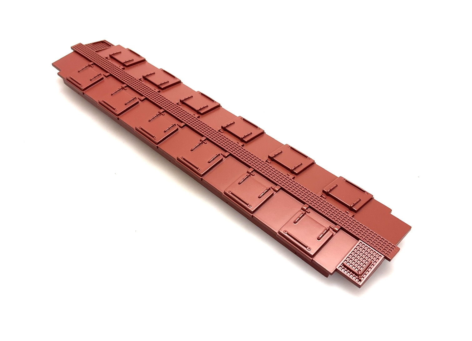 (image for) Quad Hopper Car Roof - Brick Red (O Scale Rolling Stock)