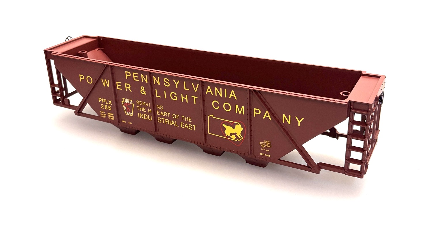 (image for) Quad Hopper Car Shell - Pennsylvania Power & Light Company (O Scale Rolling Stock)
