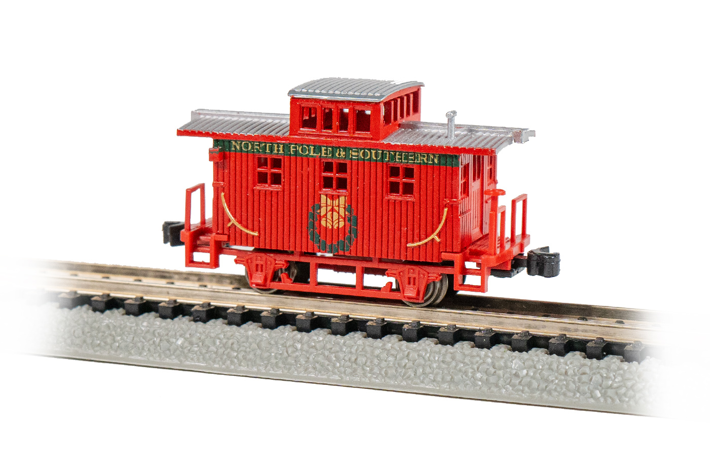 (image for) Christmas Bobber Caboose - North Pole & Southern (N Scale) (WF)