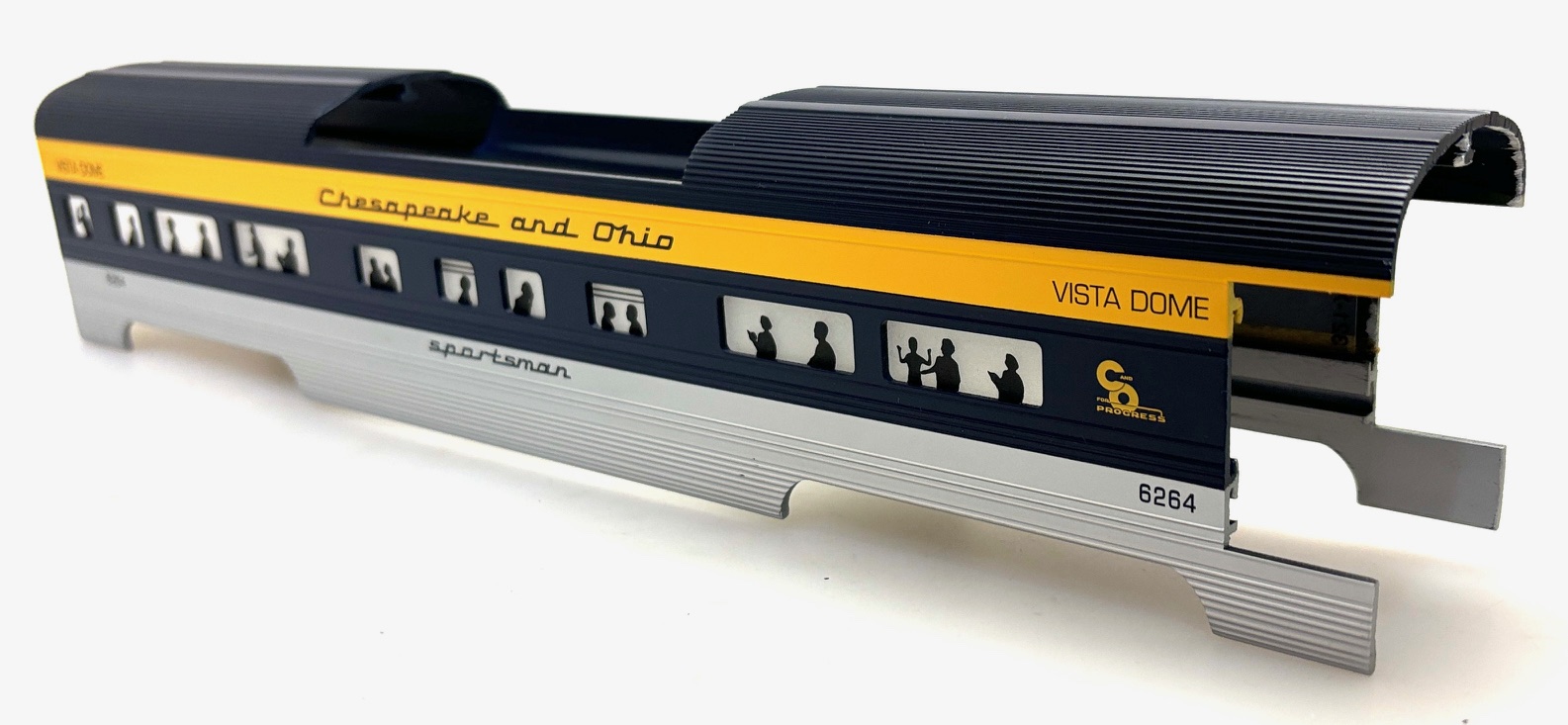 (image for) VISTA DOME SHELL CHESAPEAKE & OHIO - SPORTSMAN #6264 (60' STREAMLINE O SCALE)