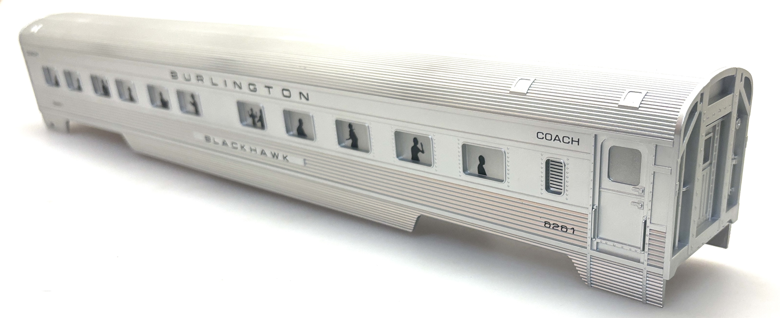 (image for) COACH SHELL - BURLINGTON BLACKHAWK #6261 (60' STREAMLINE -O SCALE)