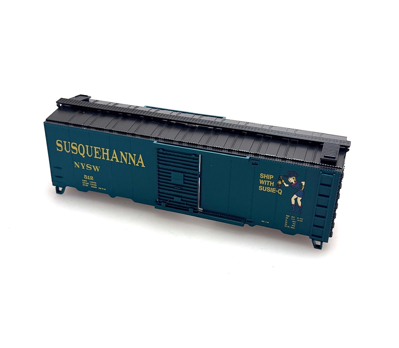 (image for) 40' Sliding Door Box Car Shell - NYSW #512 (HO Kit Bashing)