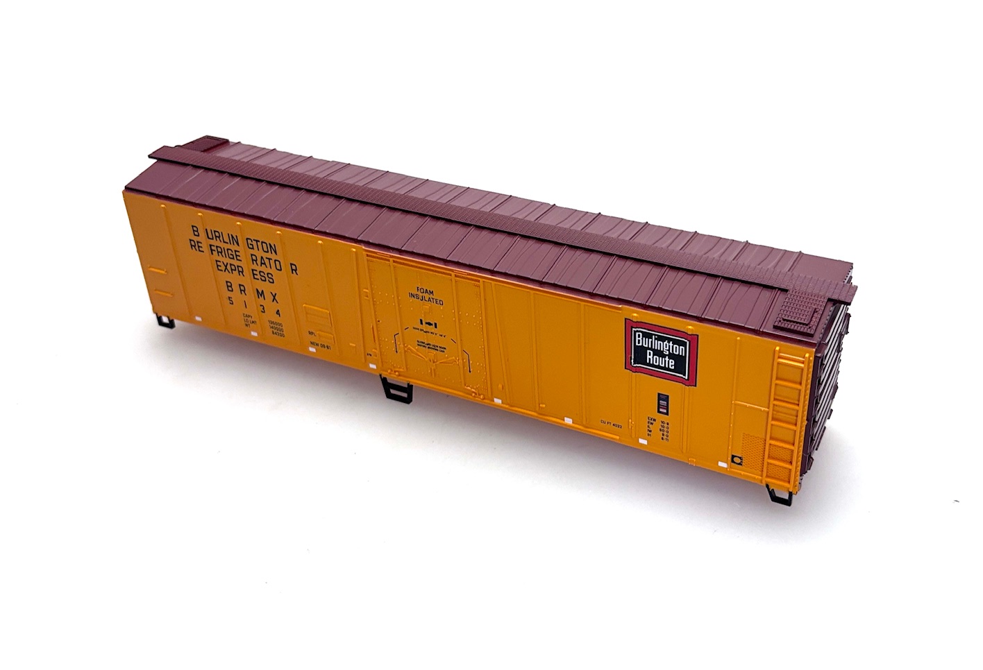 (image for) 50' Reefer Car Shell - Burlington Route (HO Kit Bashing)