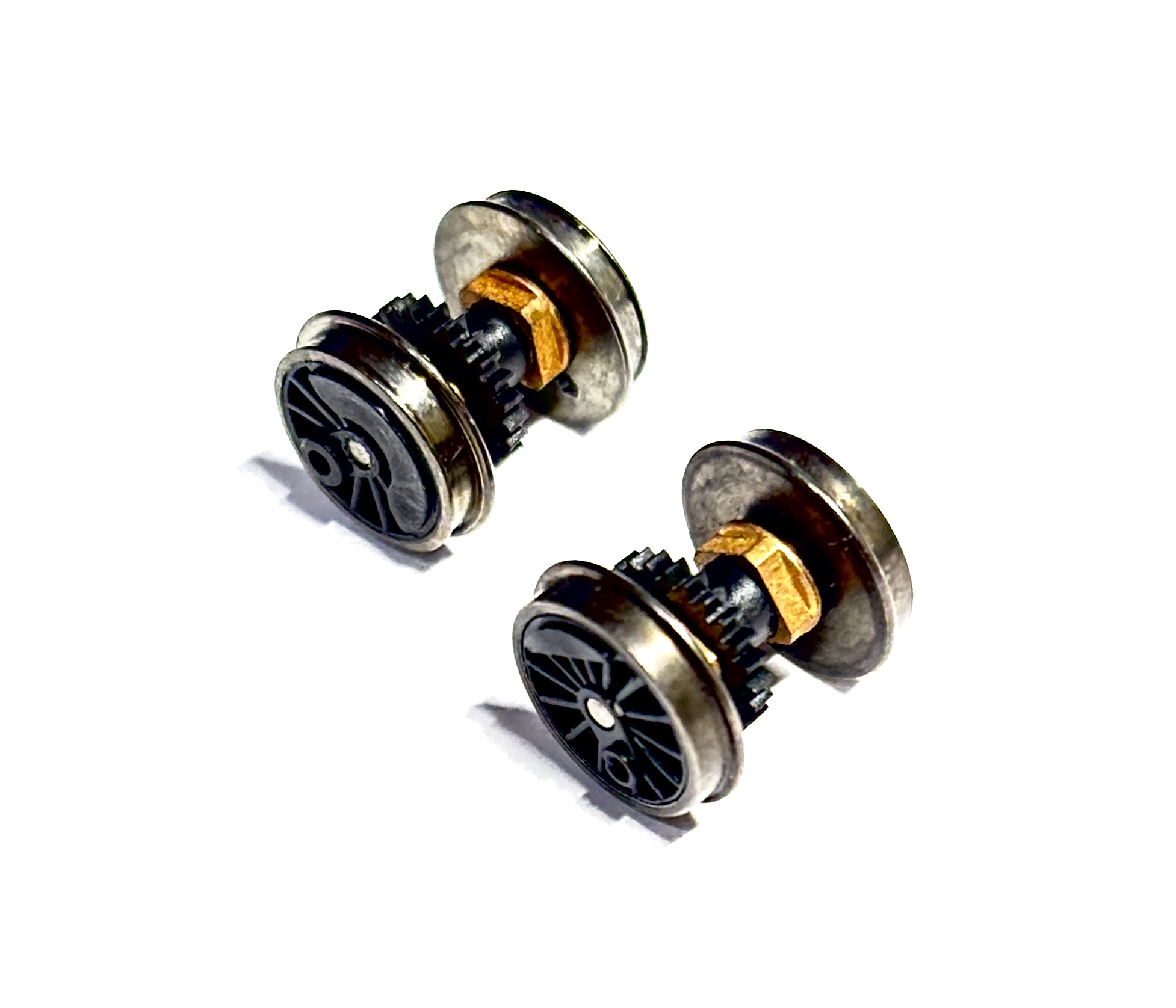 (image for) GEARED DRIVE WHEEL W/O TRACTION TIRE (PAIR) N 2-8-0 BLK