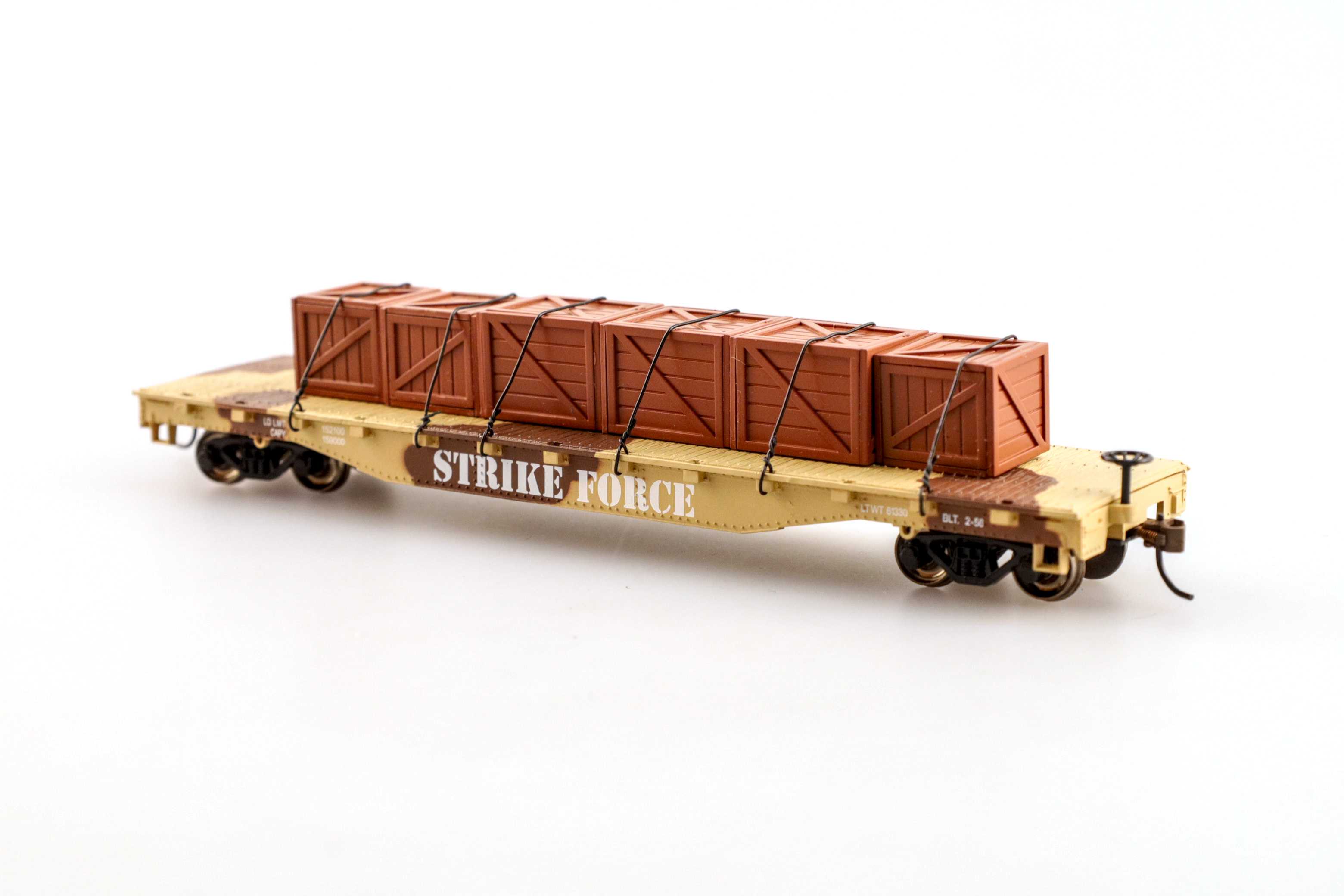 (image for) HO 52' Flat Car Desert Camo w/ Crates (WF) (HO Scale) (WF)